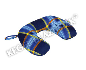 Poduszka ergonomiczna ROGALIK MINI dla dzieci - kolor niebieski mix kratka