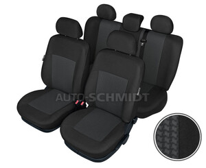 Pokrowce na siedzenia samochodowe BONN Air Bag, komplet: na przednie fotele i tylną kanapę kolor: czarny ze wzorkiem.